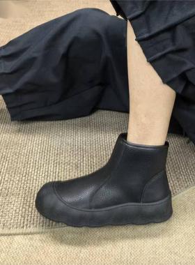 【断码现货】700-907冬季复古百搭轻便侧拉链真皮马丁靴短靴9939