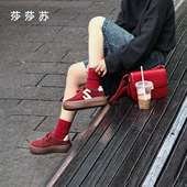 板鞋 休闲女款 蔡文静同款 莎莎苏2025年秋新厚底增高复古德训鞋