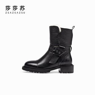新款 莎莎苏2024冬季 厚底加绒加厚雪地靴女防滑保暖棉鞋 栗子暖暖