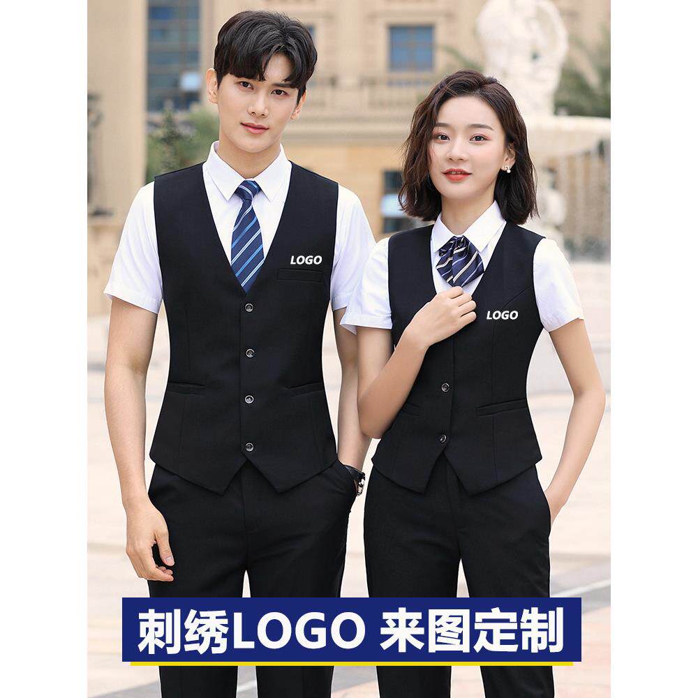 马甲正装桌球马夹酒店KTV工衣台球俱乐部服务员工作服绣LOGO