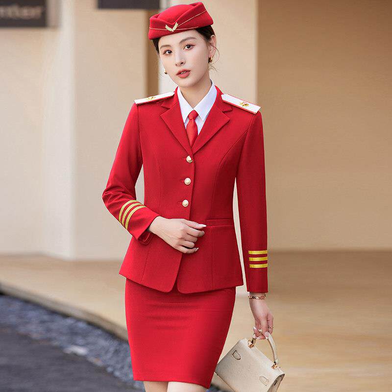 空姐制服职业套装女军鼓服装秋冬新款军乐队锣鼓敲鼓队表演演出服