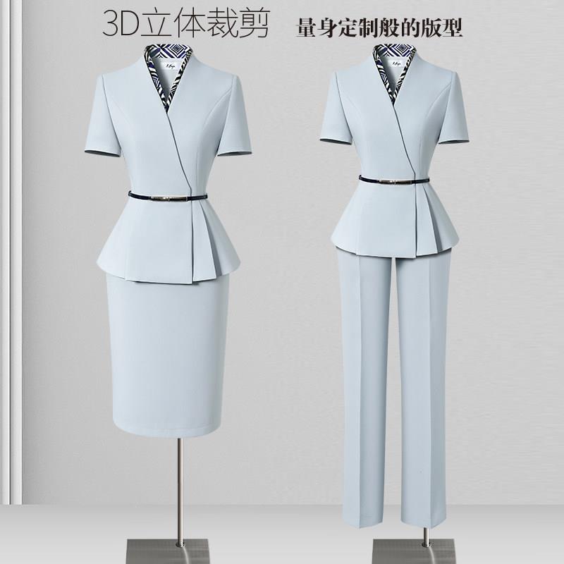 上班服西装套装女夏空姐酒店前台经理珠宝店正装样品屋展示中心前