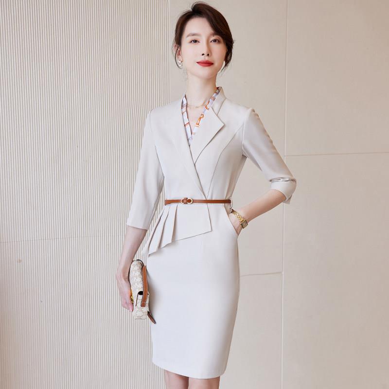 空姐制服职业装连衣裙女前台接待礼仪售楼部工装案场客服夏工作服