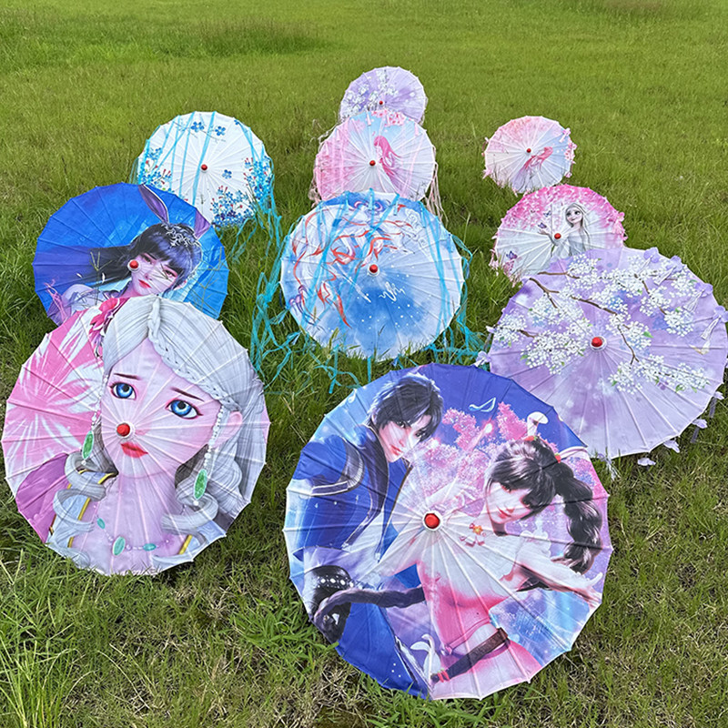 儿童卡通动漫杭州西湖油纸伞汉服摄影魅小舞道具儿童舞蹈走秀伞