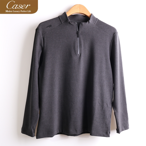 凯撒caser冬男士加厚暖姜绒一体领拉链上衣保暖卫衣打底AJ53-5582