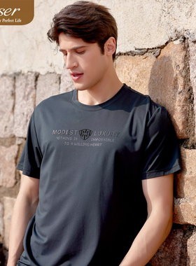 caser凯撒男士夏季短袖T恤冰霸罗马圆领商务半袖AM05-5510 11 13