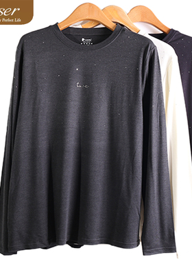 caser凯撒女士圆领轻暖鹅绒蛋白碎钻满天星保暖上衣打底BN60-5531