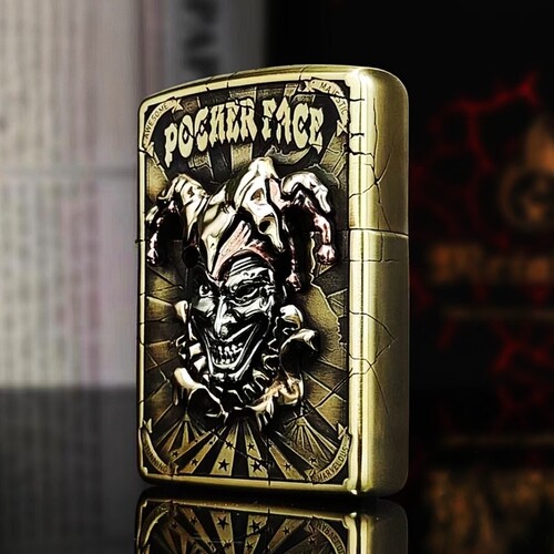zippo打火机官方正品小丑惊喜贴章暗黑煤油防风 送男朋友生日礼物