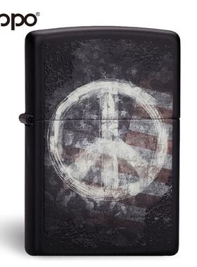 原装正品芝宝ZIPPO防风煤油打火机黑哑漆彩印和平之歌28864