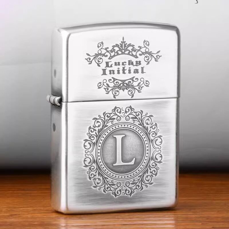 芝宝Zippo煤油打火机字母L氧化镜面镀铜复古防风男士爱情送礼物