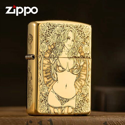zippo打火机官方原装蚊子系列风中女郎大师出品煤油防风男士礼物