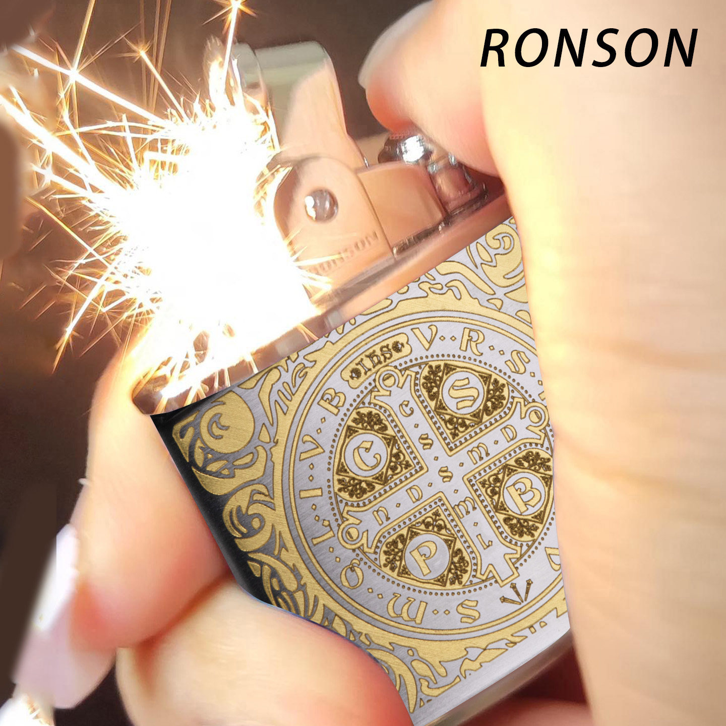 ronson朗森康斯坦丁煤油打火机防风复古砂轮耐用点烟器送老公礼物