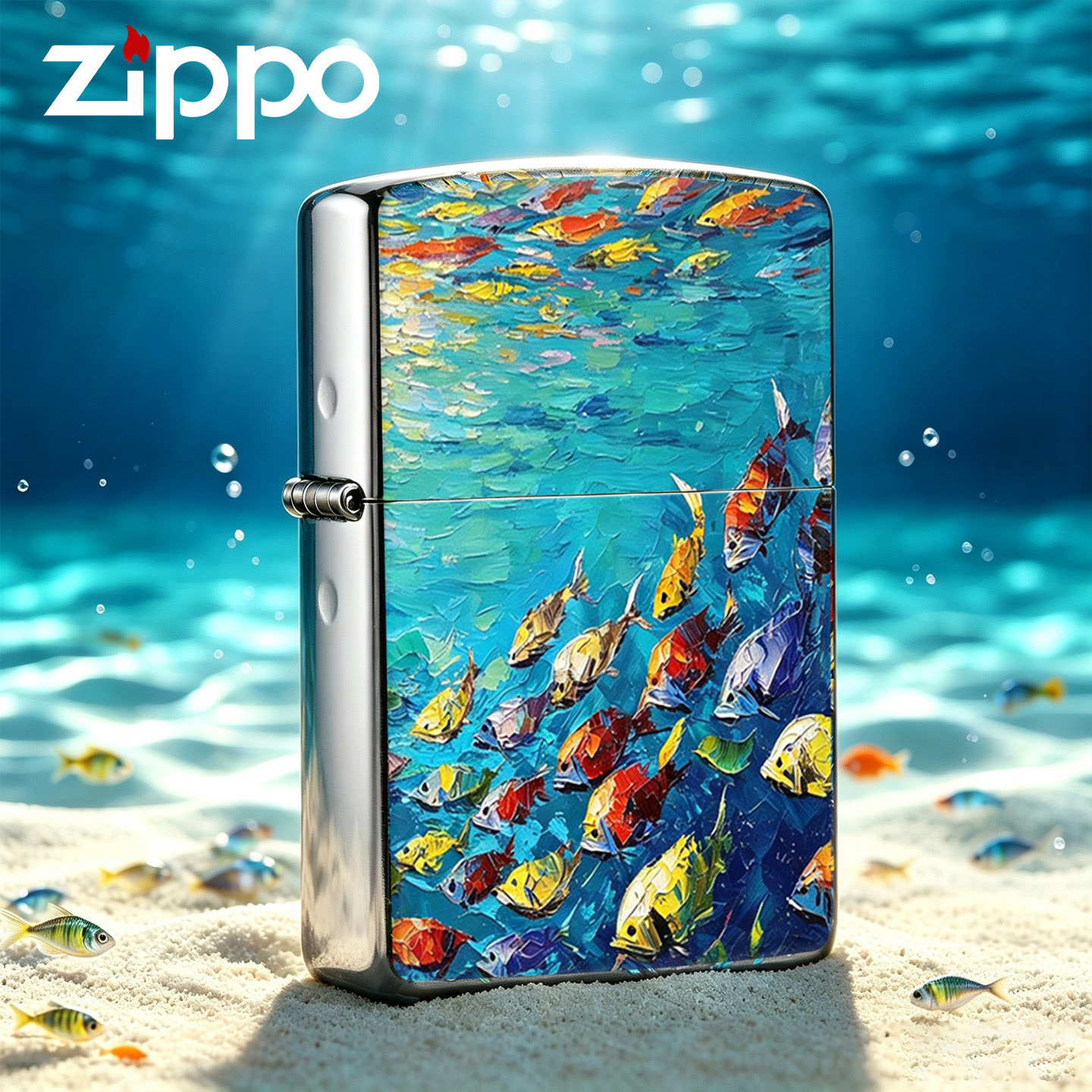 zippo芝宝防风打火机煤油正品2026新款碧海游鱼送男朋友生日礼物