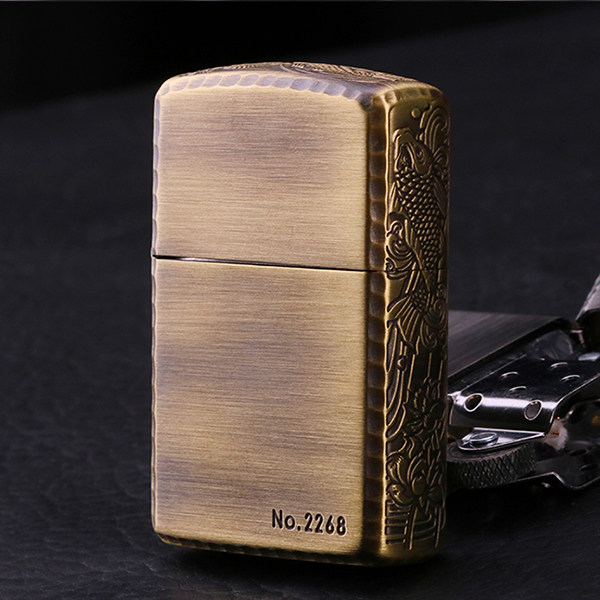 日本专柜正品芝宝/ZIPPO 煤油打火机限量切割锦鲤墨绿鲤鱼盔甲机