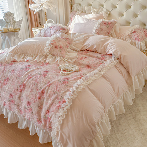 法式浪漫油画风少女心全棉四件套