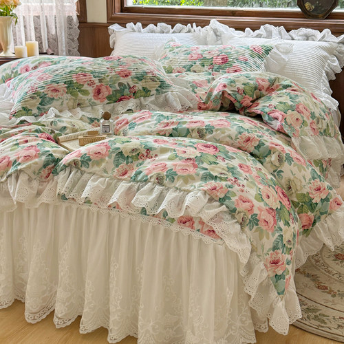 复古浪漫碎花全棉床单床上四件套