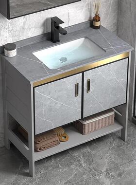 。太空户铝脸盆柜组合一小型家洗用式陶瓷盆体落地洗手卫间洗生漱