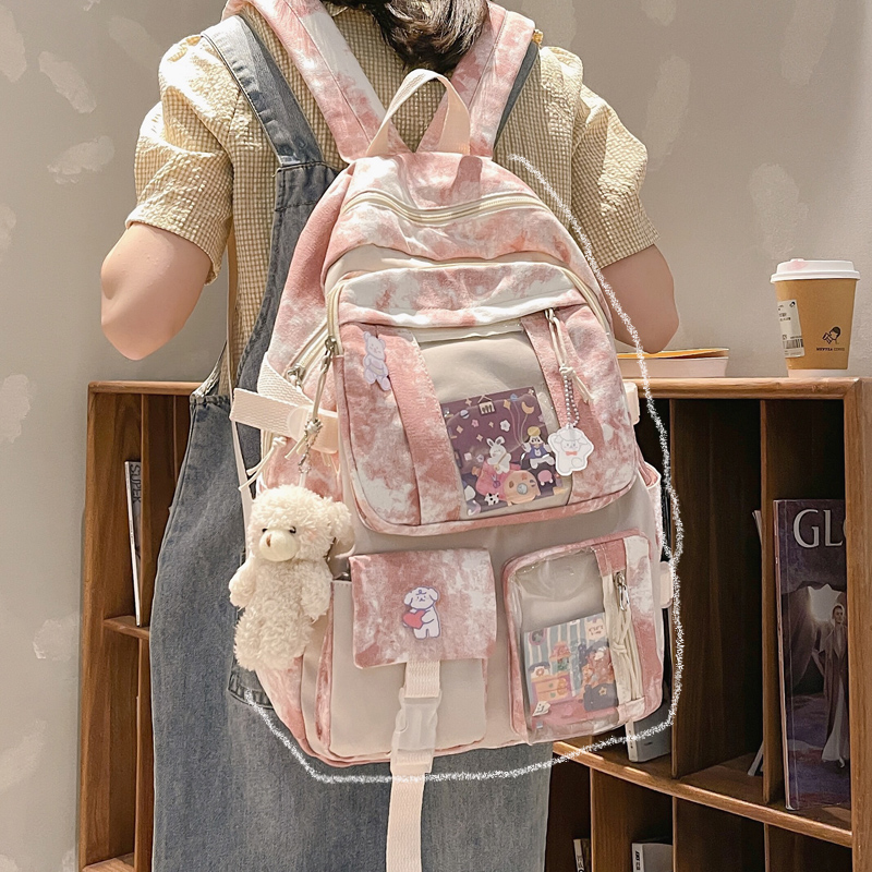 大容量小清新书包女初中生轻便小学生可爱五六年级双肩包软妹背包