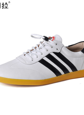 高端休闲太极拳鞋真皮太极鞋软牛皮晨练武术表演鞋牛筋底太极运动