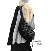 YOHOO 酷飒Boy·Girl风质感百搭日系斜挎包胸包男女帆布书包ins