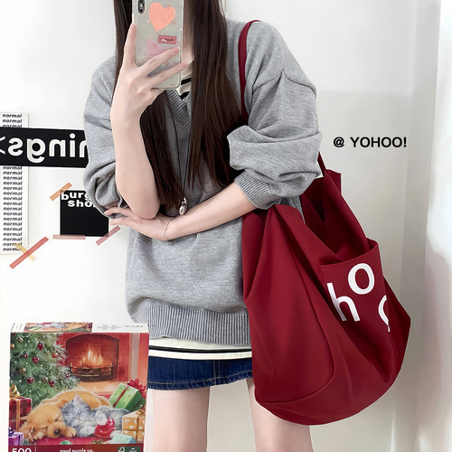 YOHOO!/ins慵懒松弛感大容量包包