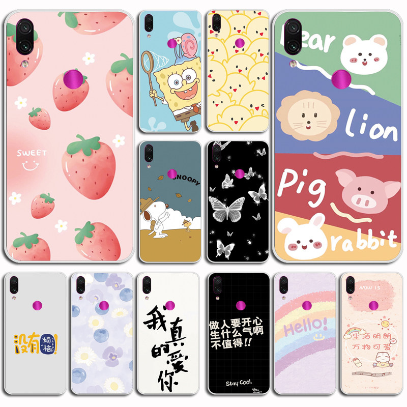 适用小米红米Note 7 Pro专用手机壳Redmi防滑M1901F7BE透明胶套柔韧度防摔防掉落白色水清护镜头后盖薄透白