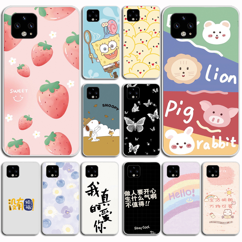 适用于谷歌Pixel 4XL手机壳Google Pixel4 XL磨砂保护套Pixel 4XL软壳潮卡通磨砂软壳硅胶外壳