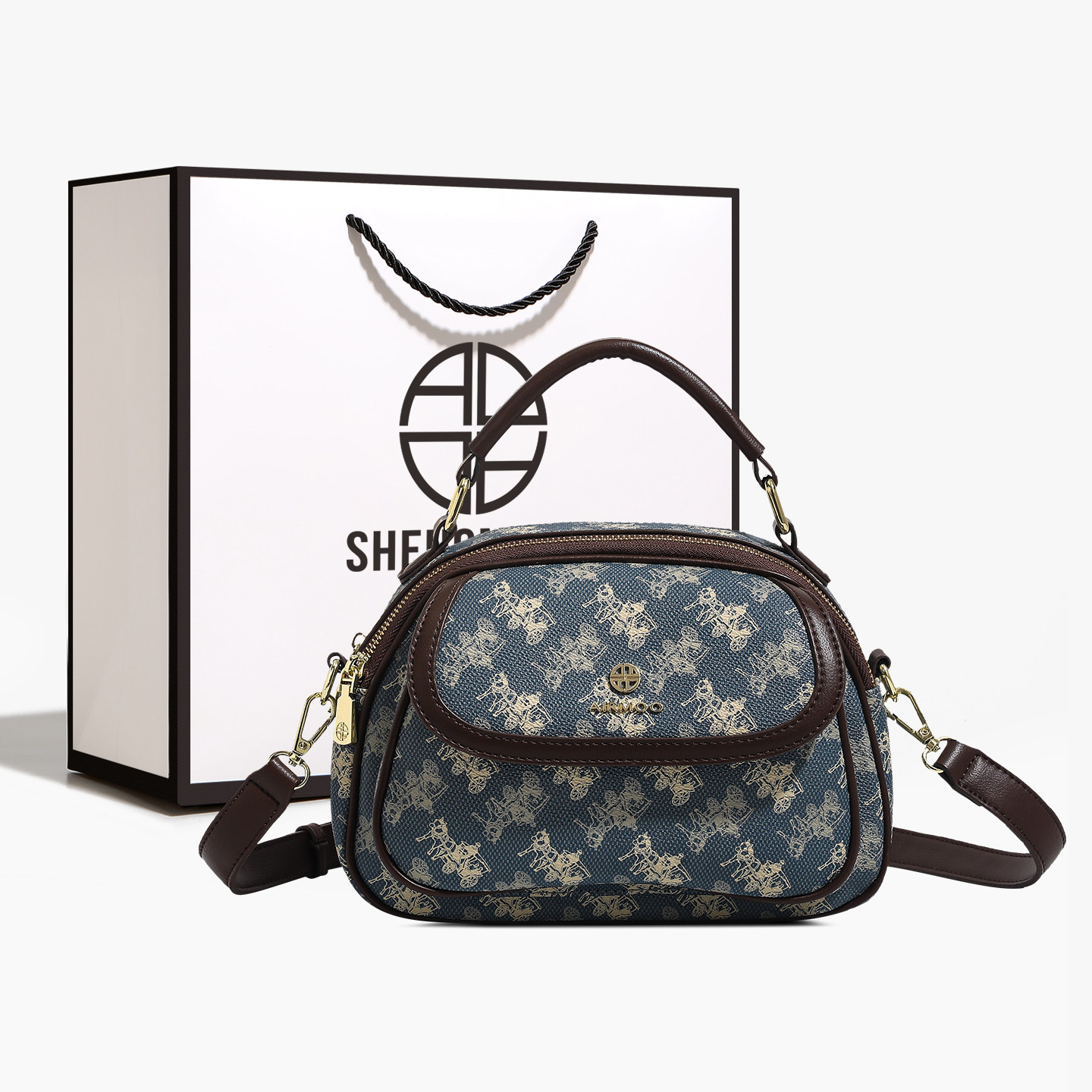 香港品牌复古小众设计感手提包包女2026新款大容量通勤小包斜挎包