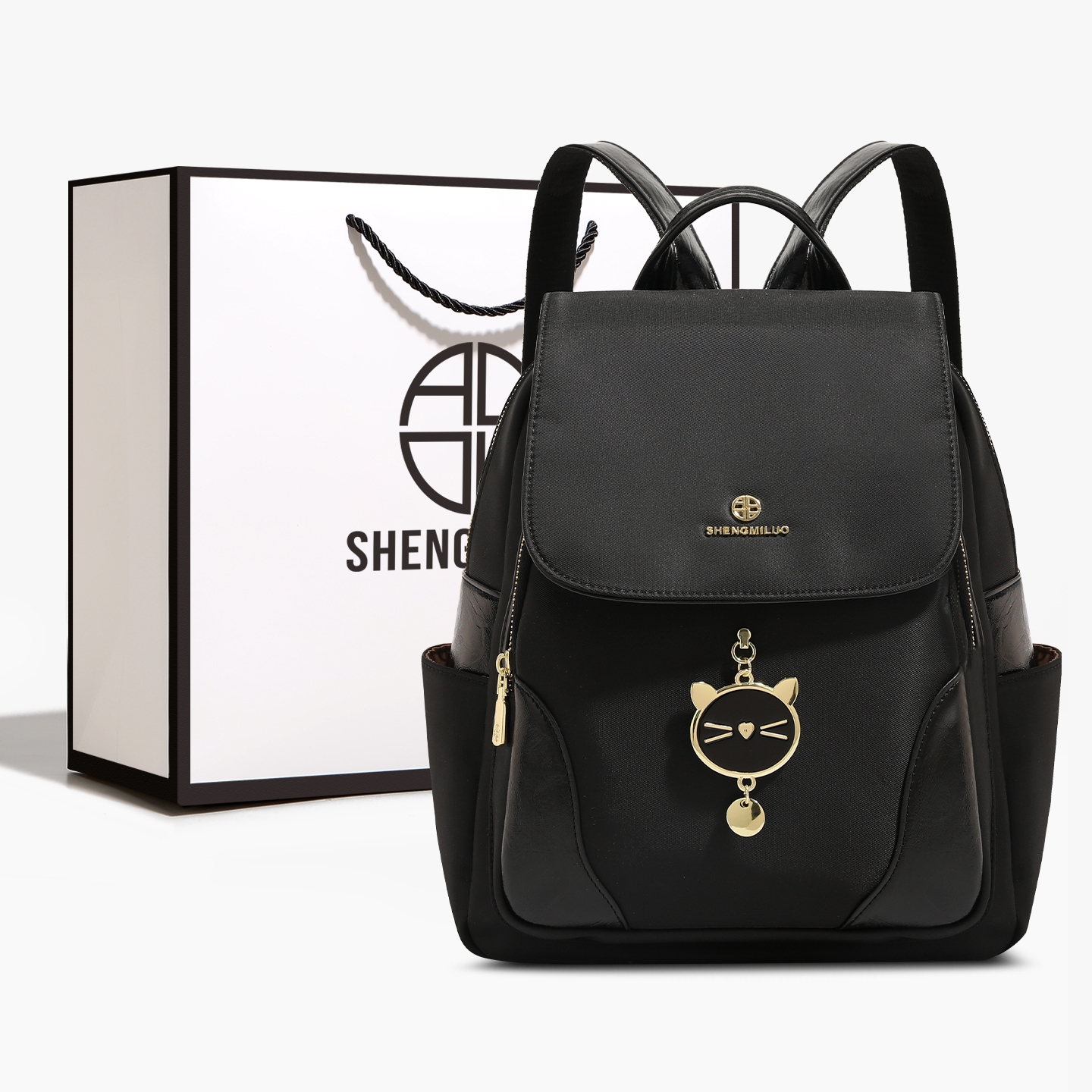 香港品牌尼龙双肩包包女2025新款通勤电脑包时尚百搭轻便旅行背包