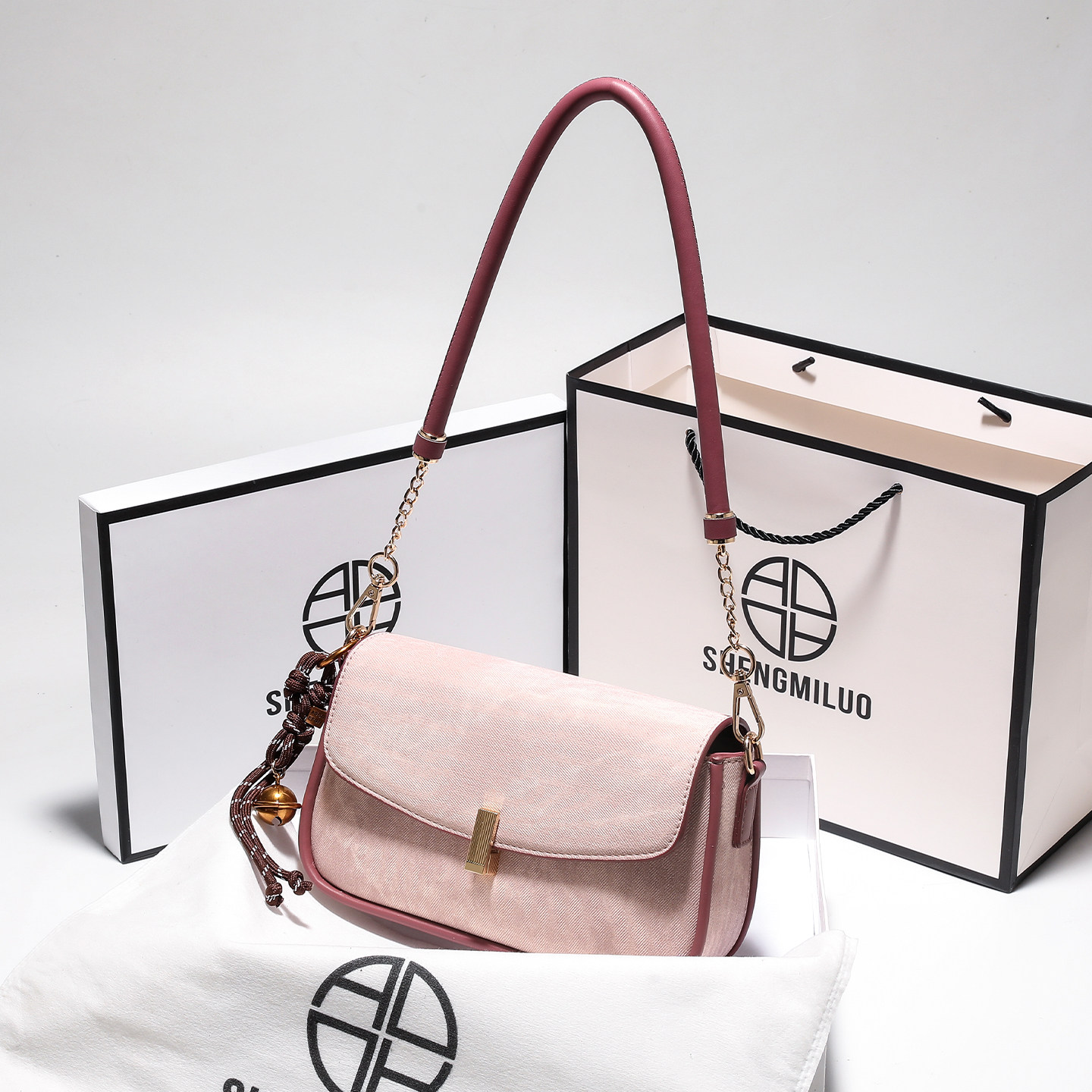 香港品牌轻奢生日礼物包包女2026新款洋气单肩包小众粉色腋下包,箱包皮具/热销女包/男包,腋下包,淘宝优惠券,粉丝福利购,淘宝优惠卷