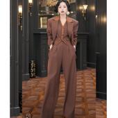 马甲裤 搭配一整套高级职业西装 2025春秋装 子三件套装 现货秒发