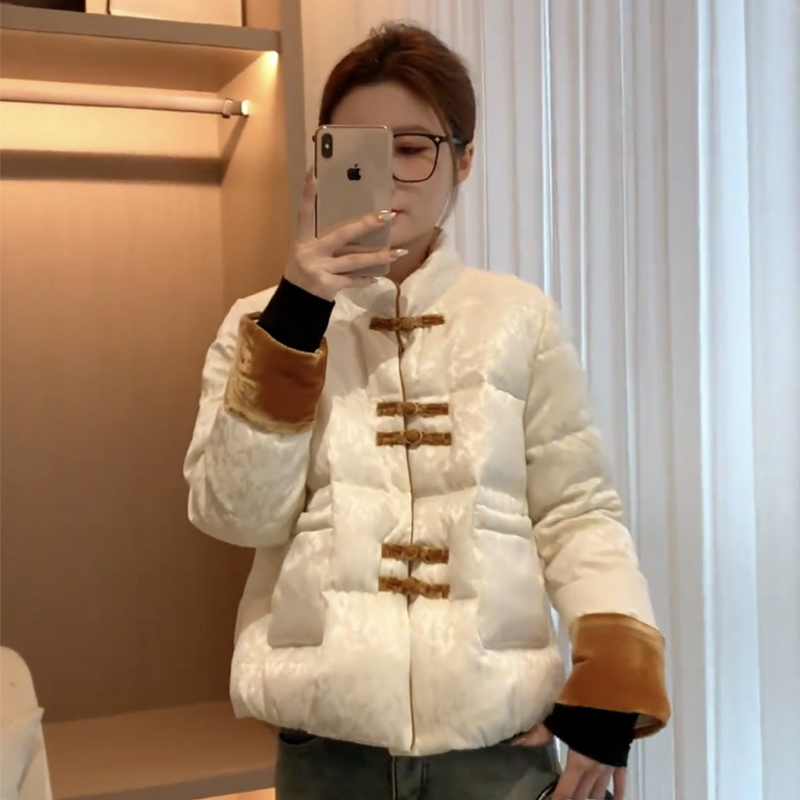 新中式国风改良盘扣棉服冬季加厚棉衣小个子时尚复古立领外套棉袄