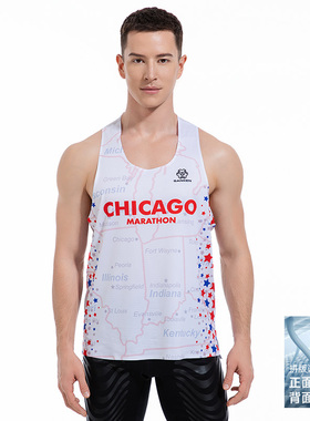 Sanken轻量化马拉松七大满贯系列芝加哥Chicago背心透气吸湿速干