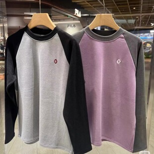 T恤A0253TS10 男女轻量保暖拼色磨毛长袖 2025年素然专比秋冬季 新品