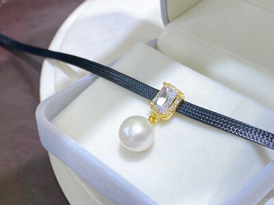 近正圆十字架天然淡水珍珠特价