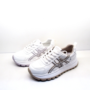 周末有约牛皮时尚运动鞋女2026春款潮流休闲厚底小白鞋百搭阿甘鞋