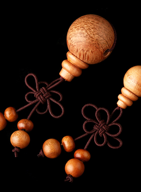 10~20mm桃木圆形佛头三通佛塔套装文玩菩提佛珠手串DIY配饰配件