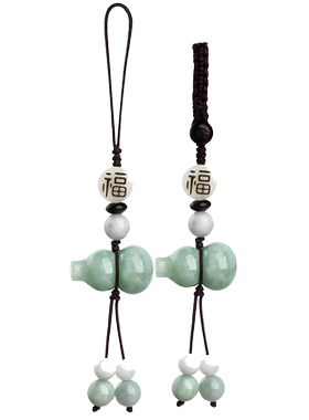 天然翡翠葫芦手机挂件