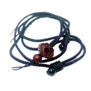 简约风手工编织吊坠绳子血檀木祥云项链绳子木牌玉佩男女款挂件绳