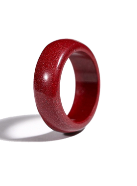 天然朱砂戒指高含量原矿红色礼物