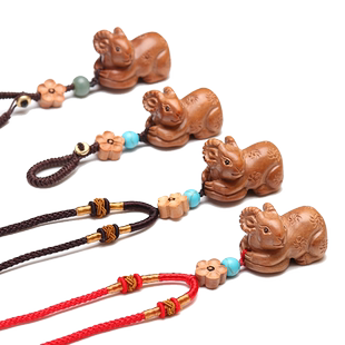 虎牛迎泰禄洋吉祥物鸣羊吊坠白泽鹿羊天月鹿丰登禄羊增泰保岁