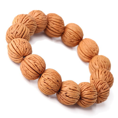 天然竖纹桃核手串野外生桃胡金刚纹原籽佛珠男女单圈手链手把玩件