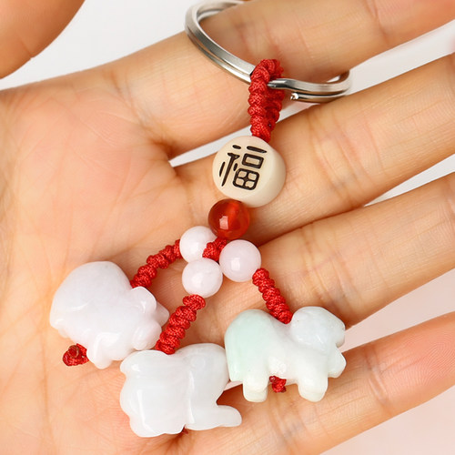 属猪人福羊紫珠三合六合翡翠玉