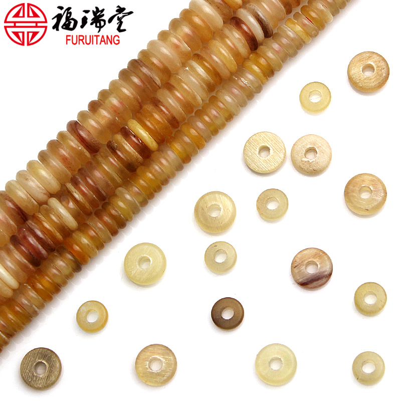 牛角天然黄牛角隔片垫片配DIY手串佛珠念珠星月菩提文玩手串配饰