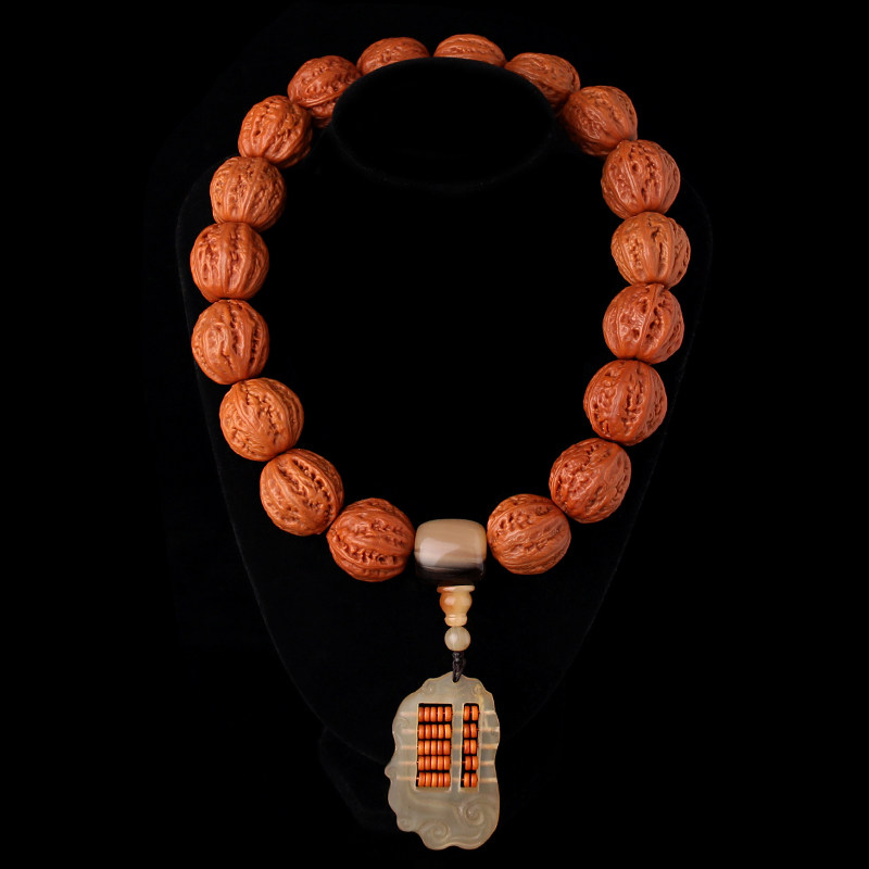 文玩老树铁核桃元宝秋子蛤蟆头18颗粒手持珠串佛珠男手把玩件撸串