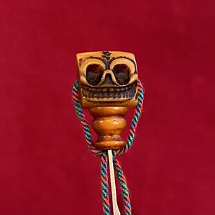 藏式文玩牛骨驼骨实心雕刻阿呆三通配饰DIY配件搭配手串10*8佛珠