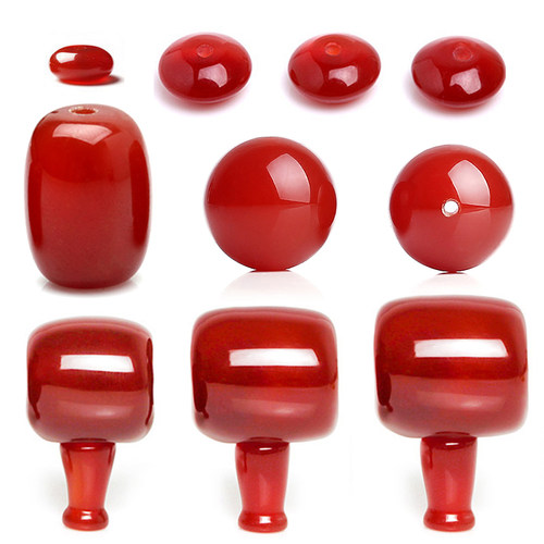 diy红玛瑙手串项链散珠