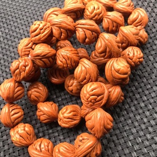 野外生秦岭龙纹桃核原籽金鱼肚刺龙正圆桃胡男女单圈文玩佛珠手串