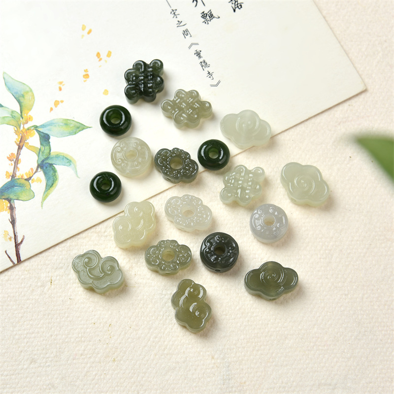 福瑞堂和田玉如意锁小吊坠配件