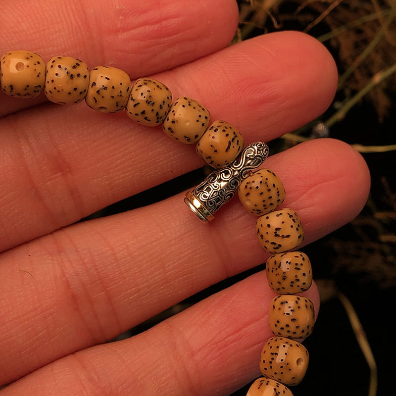 藏印藏式卡子背云线束配饰金刚星月猴头椰蒂百香菩提108手串饰品